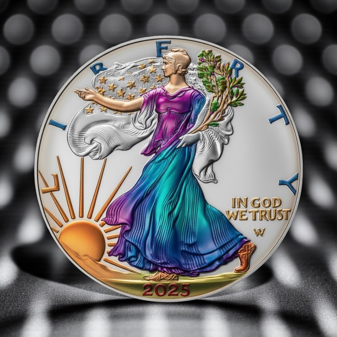 2025 American Silver Eagle Fluorescent Truth Liberty 1 oz Art Coin with COA