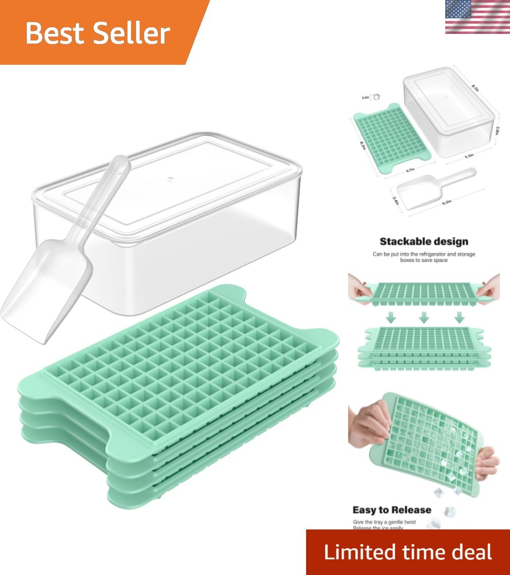Mini Ice Cube Tray for Freezer: Small Ice Trays for Freezer with Bin - 117×4P...