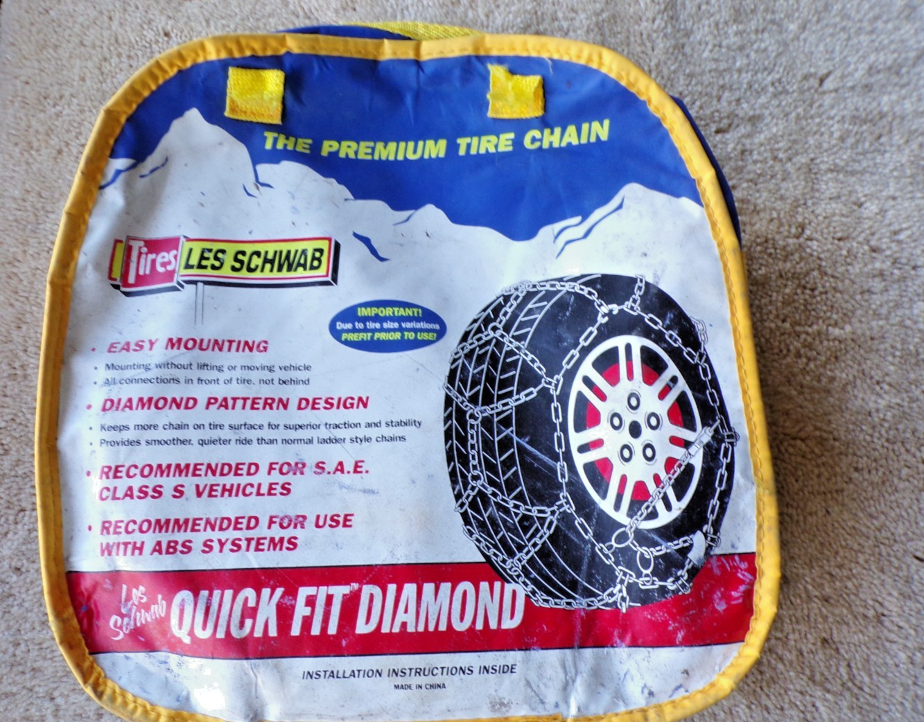 Les Schwab Quick Fit Diamond Pattern Tire Snow Chains @dD