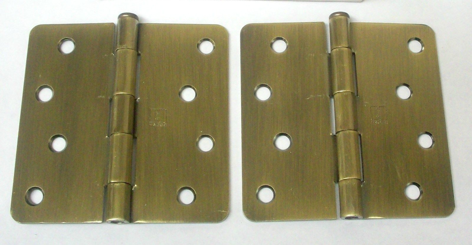 (12) Hager RC1741-ABA 4" Residential Antique Brass Door Hinges 1/4" Radius