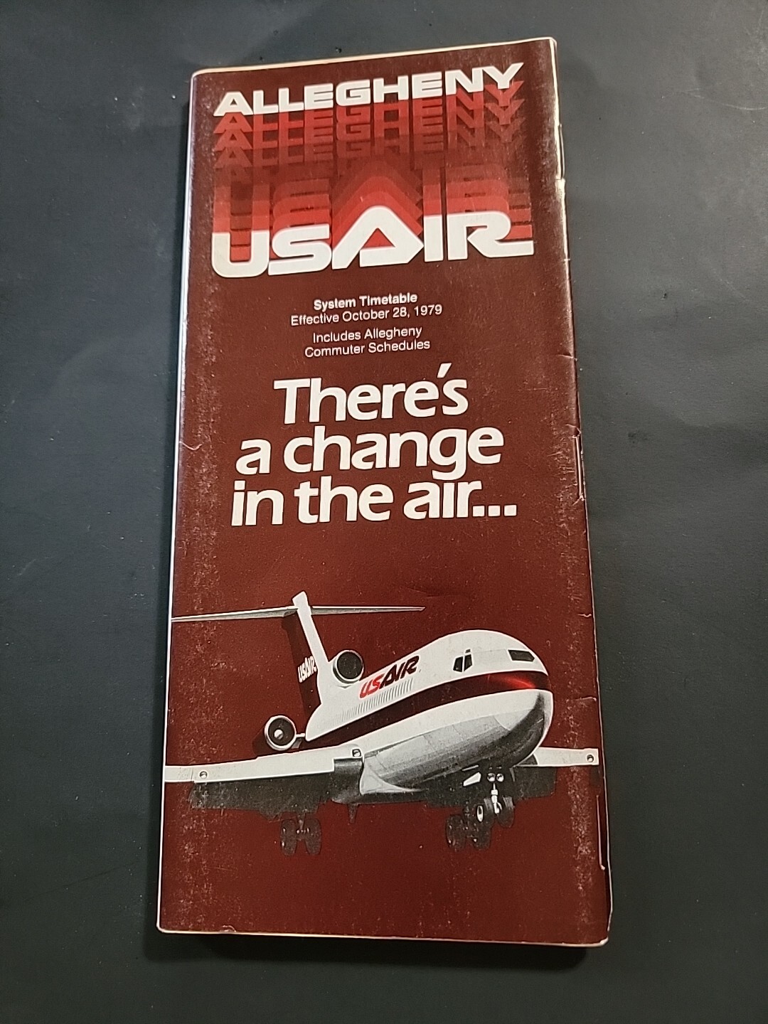ANTIQUE 1979 AVIATION US AIR AIRCRAFT PLANE TIMETABLE