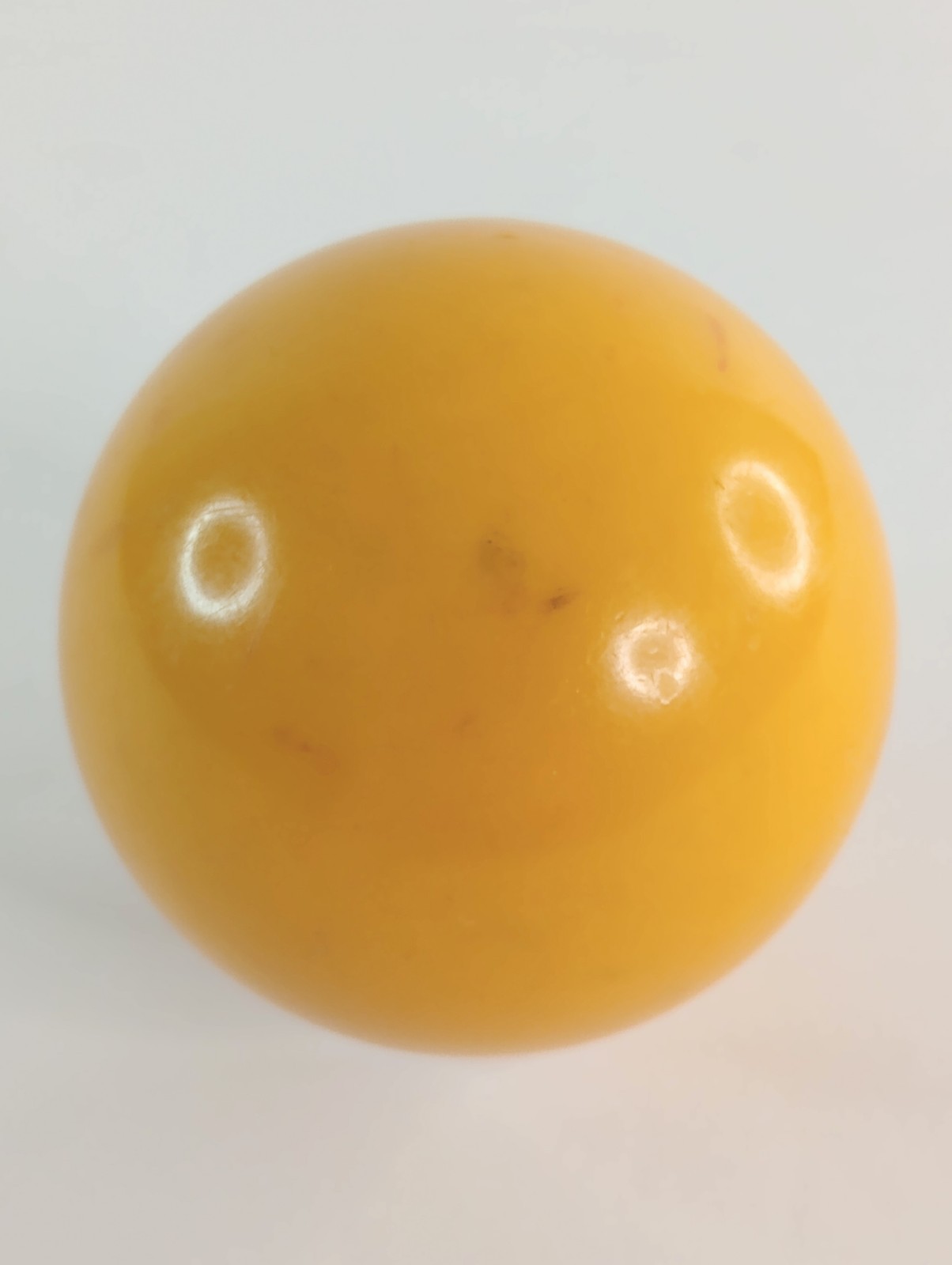 Vtg #1 NO-CIRCLE POOL BALL - Solid Yellow Favorite Lucky # Make Into Shift Knob