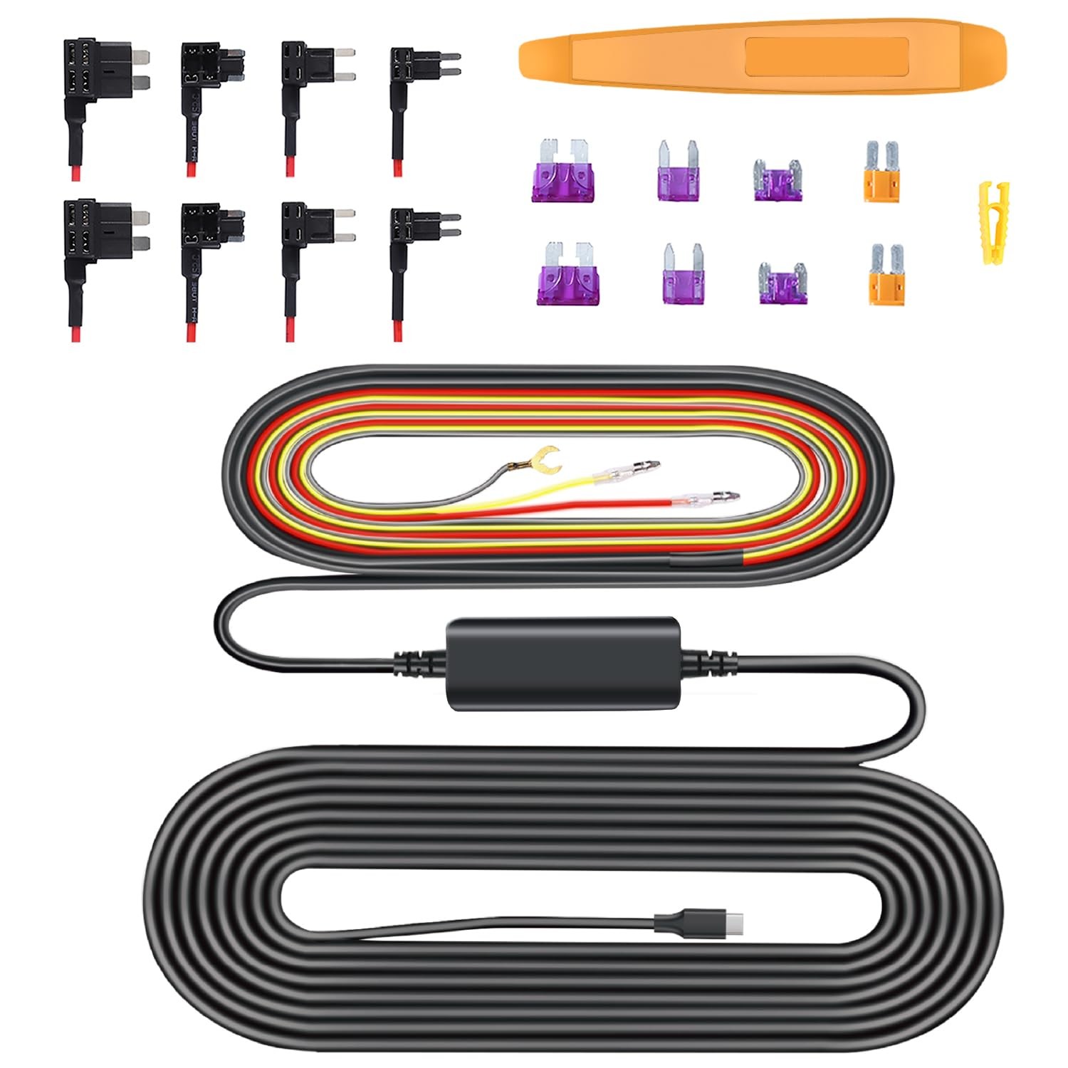 Affver Type C Dashcam Hardwire Kit for A4 Dual Front and Rear, Hardwire Kit F...