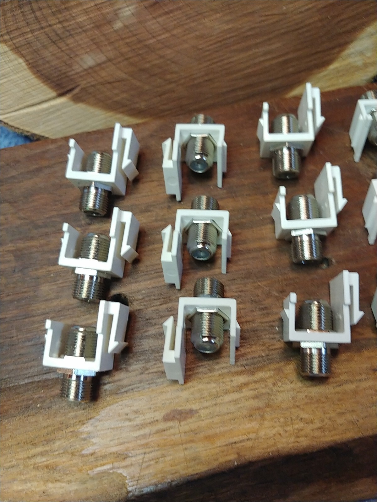 (15) Keystone Mini Jack Modular F Type White NOS