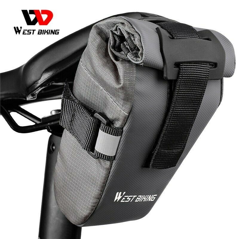 WEST BIKING Bike Saddle Bag Cycling Wedge Rear Seat Bag Waterproof Storage Bag