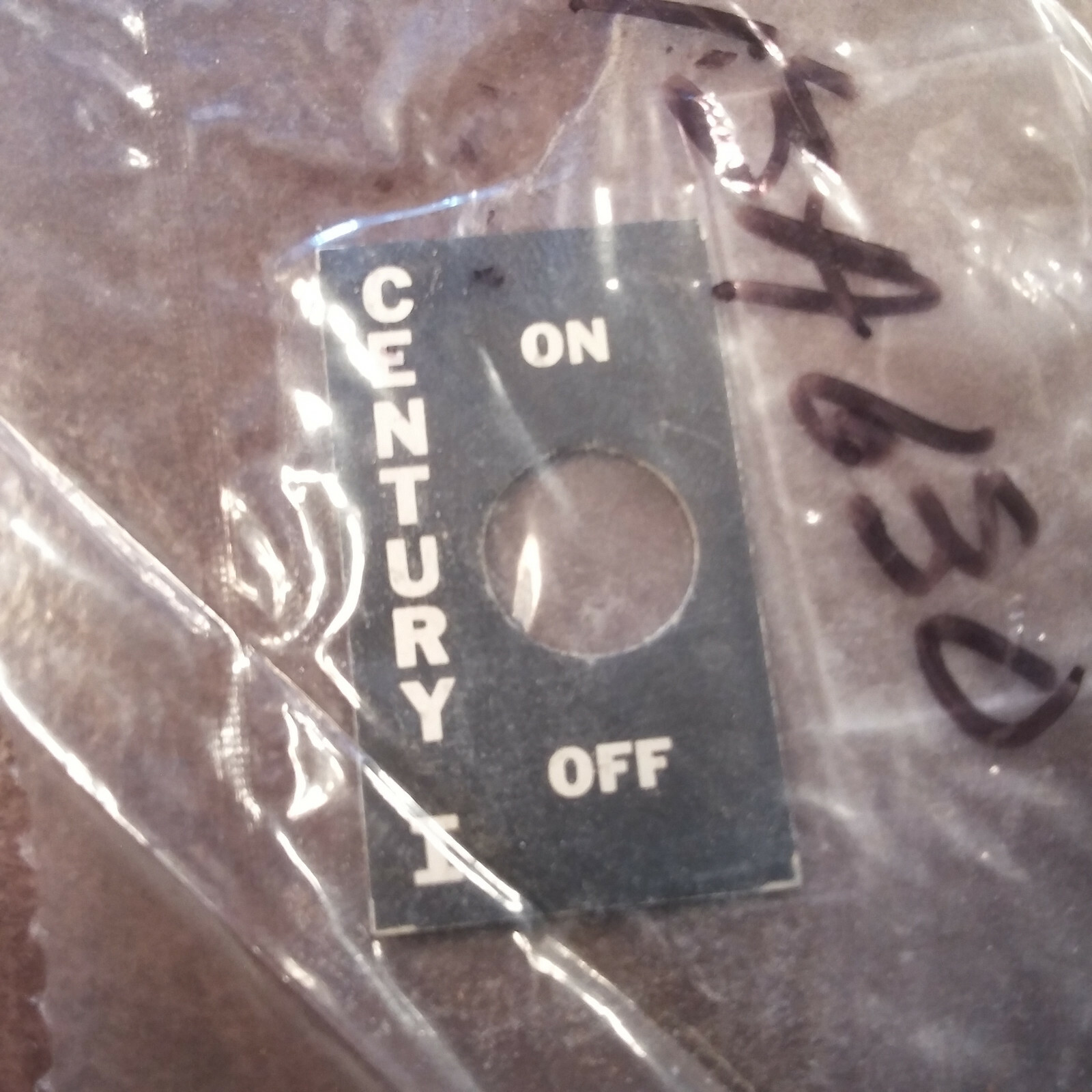 Century I On-Off Instrument Panel Placard. New