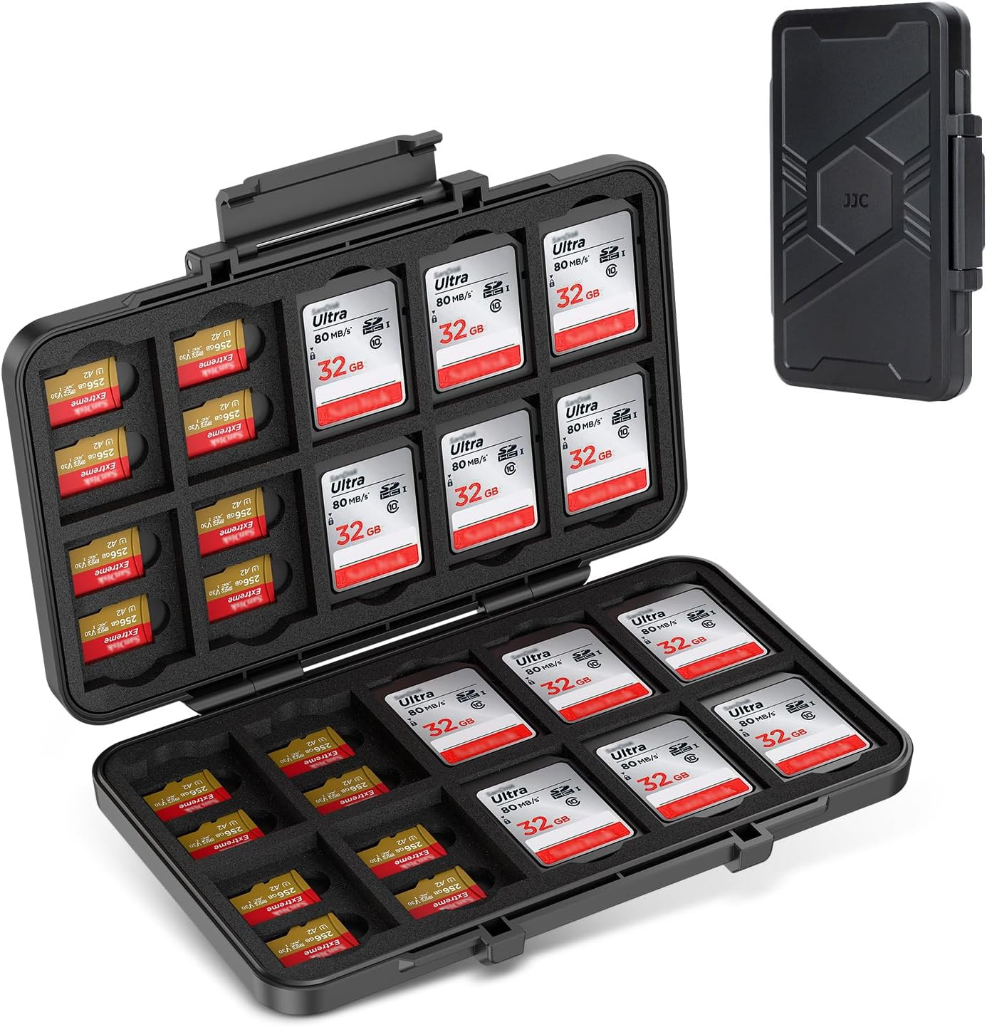 [Large Capacity] 60 Slots Memory Card Case for 20 SD and 40 TF Cards, Compact Si