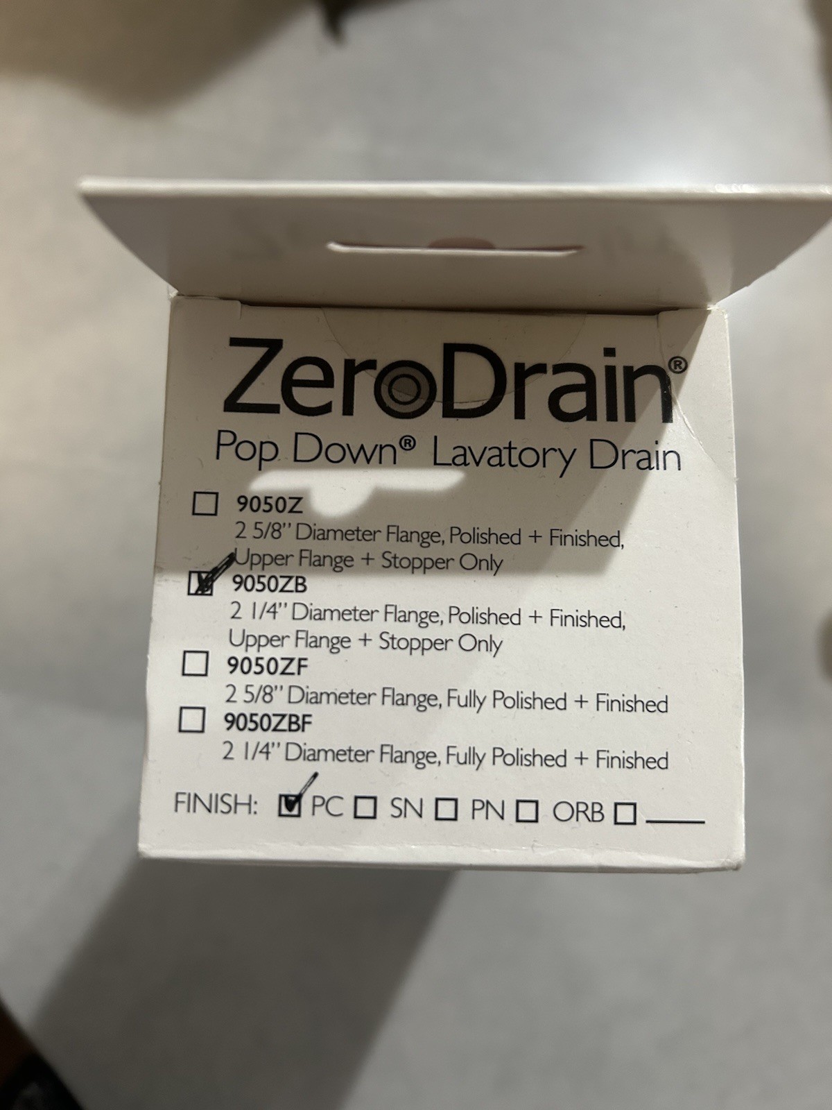 California faucet Zero Drain Polished Chrome