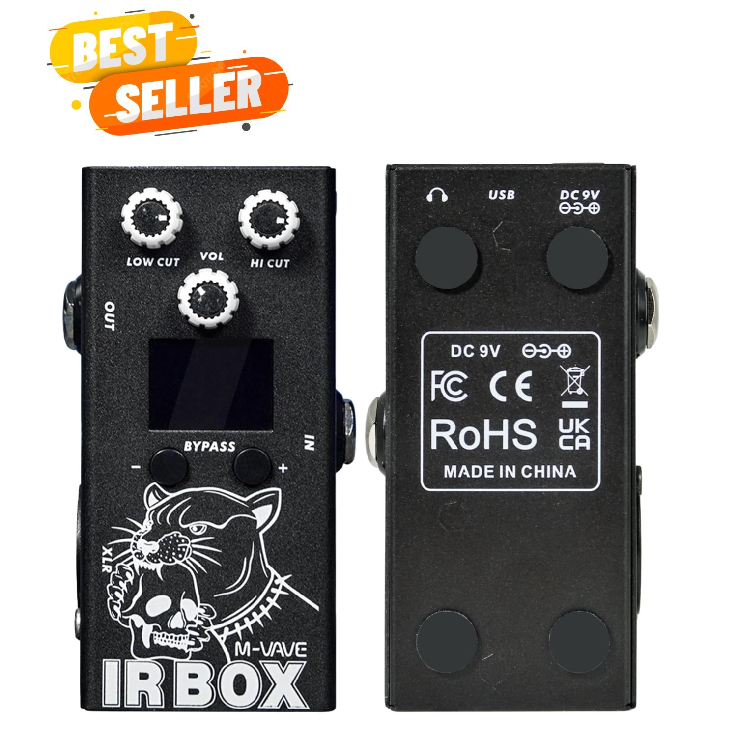 IRBOX Guitar/Bass Effects Pedal, Amplifier Simulation with 32 Presets, IR Cab...