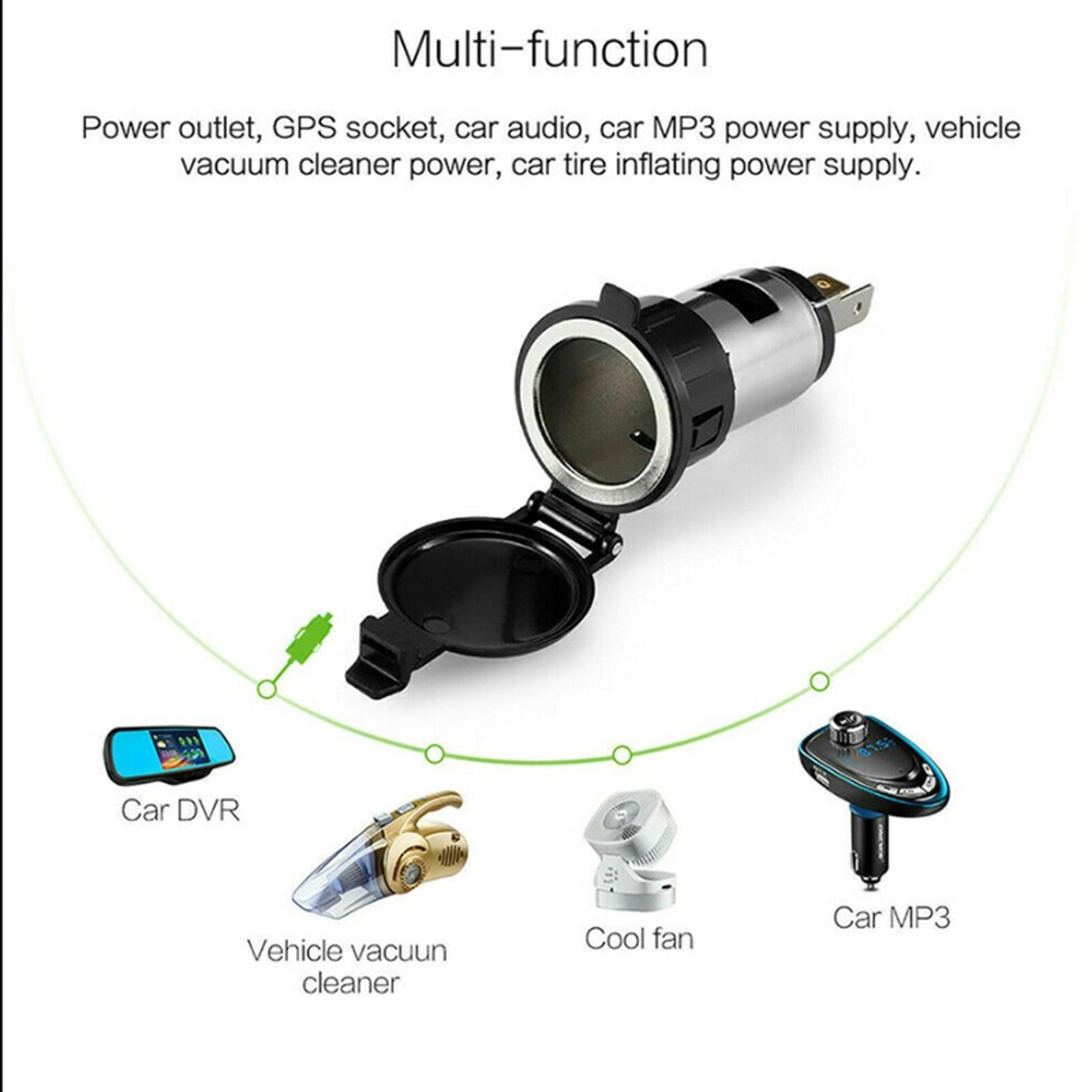 12V USB With Cable Car Cigarette Lighter Socket Charger Power Adapter Outlet