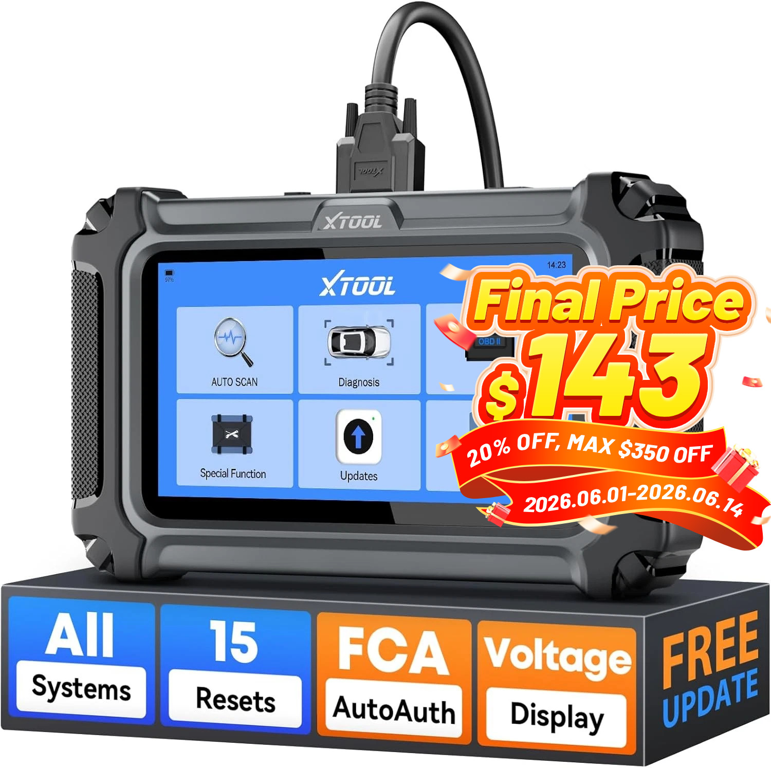 ✅2026 XTOOL D6 OBD2 Scanner All System Diagnostic Tool with Lifetime Free Update