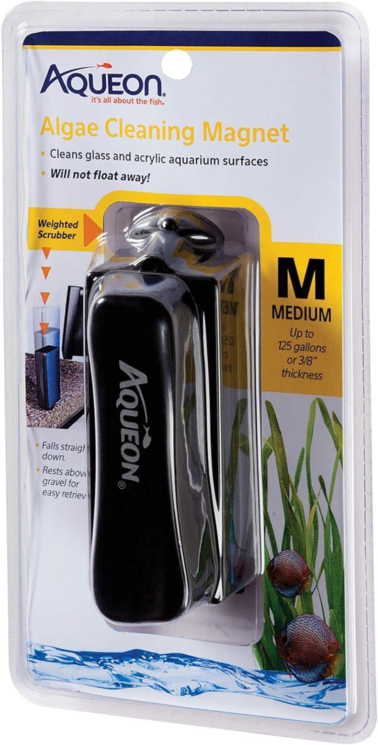 Medium Aquarium Algae Scraper - Magnetic Cleaner for Glass & Acrylic Tanks