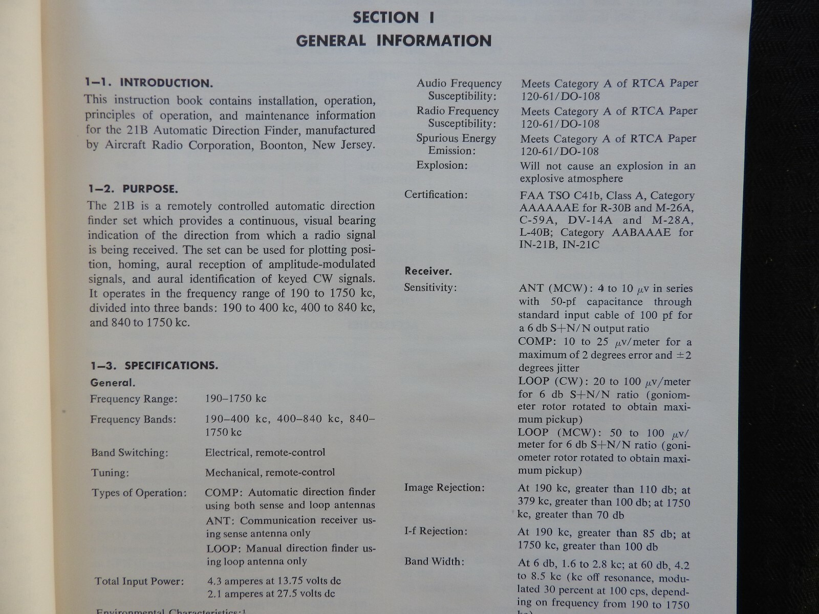 1965-66 CESSNA 800 ADF AUTOMATIC DIRECTION FINDER FIXED LOOP SERVICE PART MANUAL