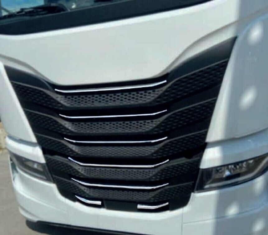 Front Grill 7 Pieces Stainless Steel Mirror Polished Decor for Iveco S-Way truck