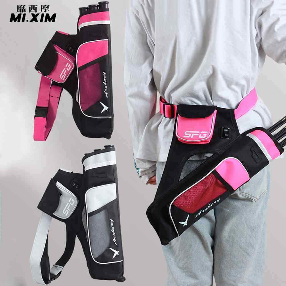 Arrow Bag Oxford Cloth Arrow Quiver 3 Tubes Shoulder Waist Bag for Bow Arrow