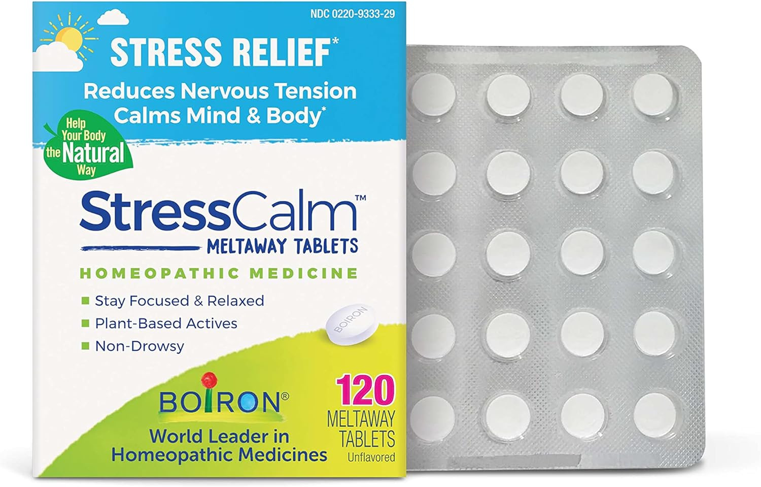 Boiron Stresscalm Tablets for Stress, Anxiousness Nervousness Irritability 120ct