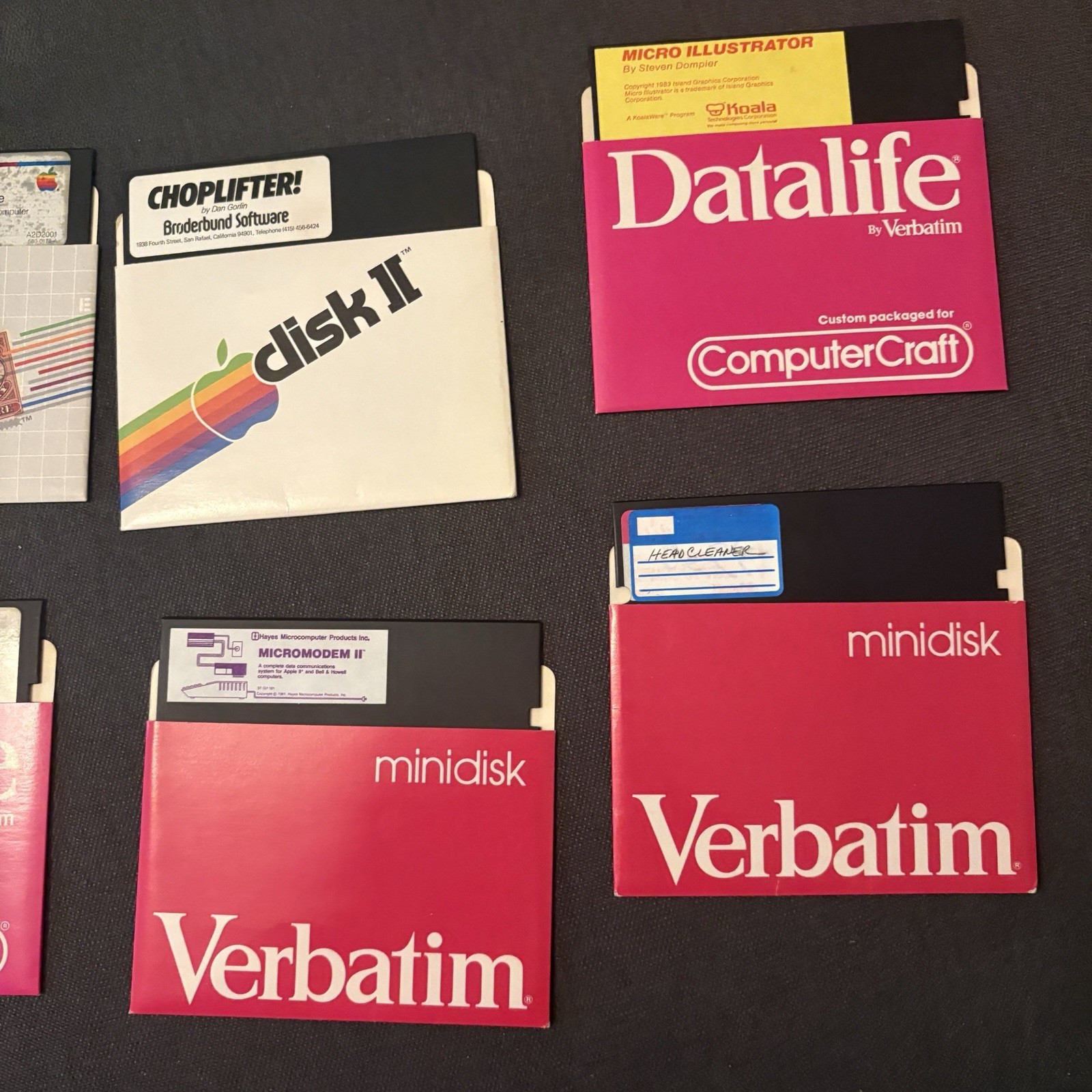 Apple II Software & Manual lot - DOS 3.3; Better Working; Choplifter! - UNTESTED
