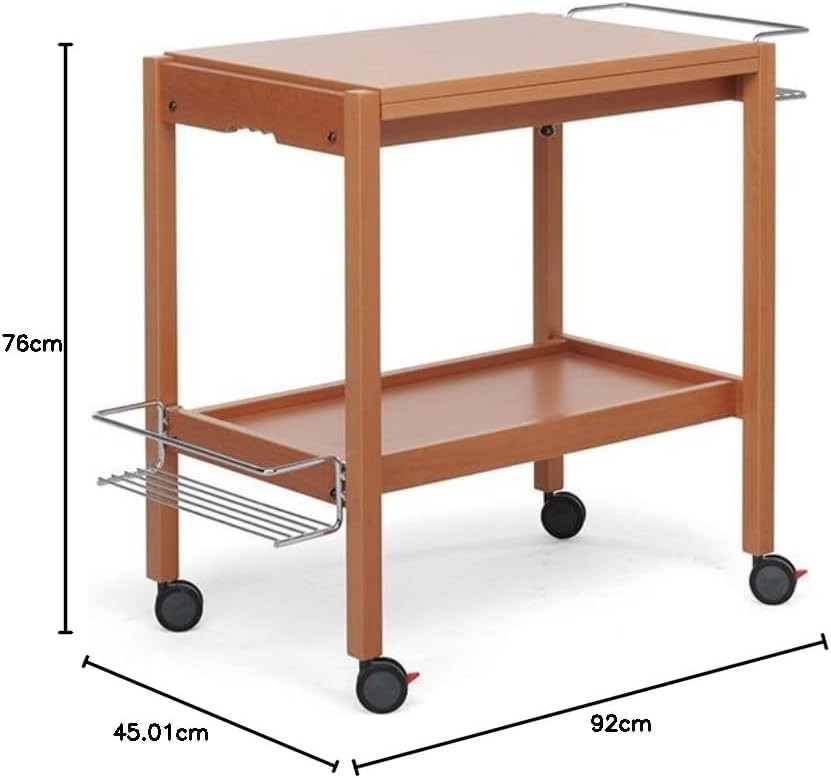 Foppapedretti Newton Wooden Trolley / Coffee Table, Walnut