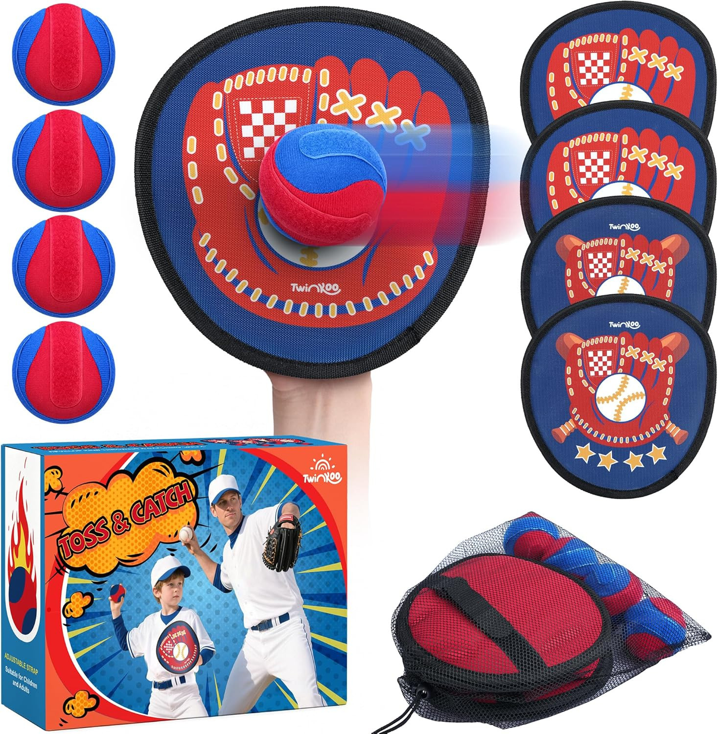 Toss and Catch Ball Game Set for Kids,Outdoor Games for Family, Toddler Baseball