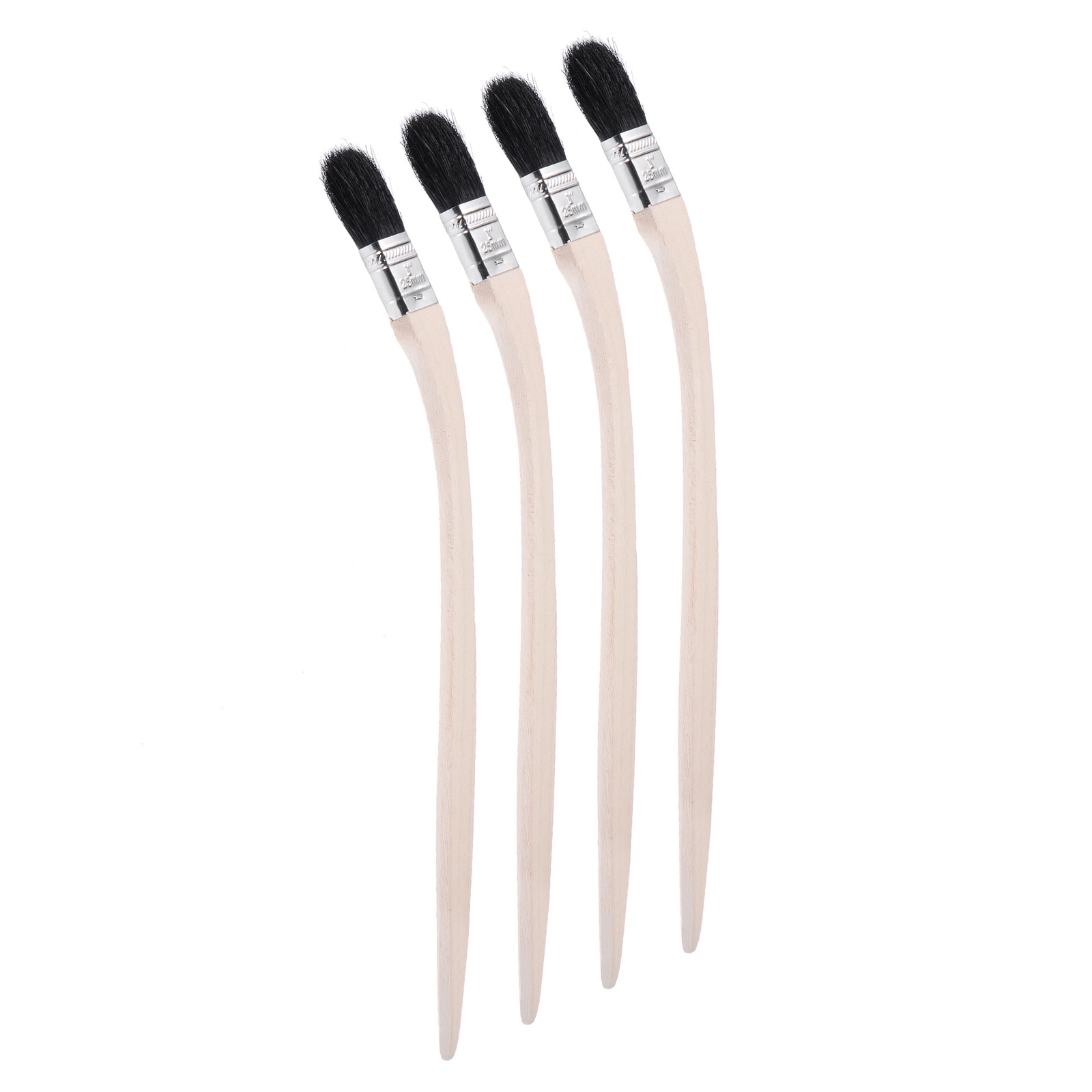 4Pcs 1" Width Bristle Bent Radiator Paint Brush DIY 16" L Long Wood Handle