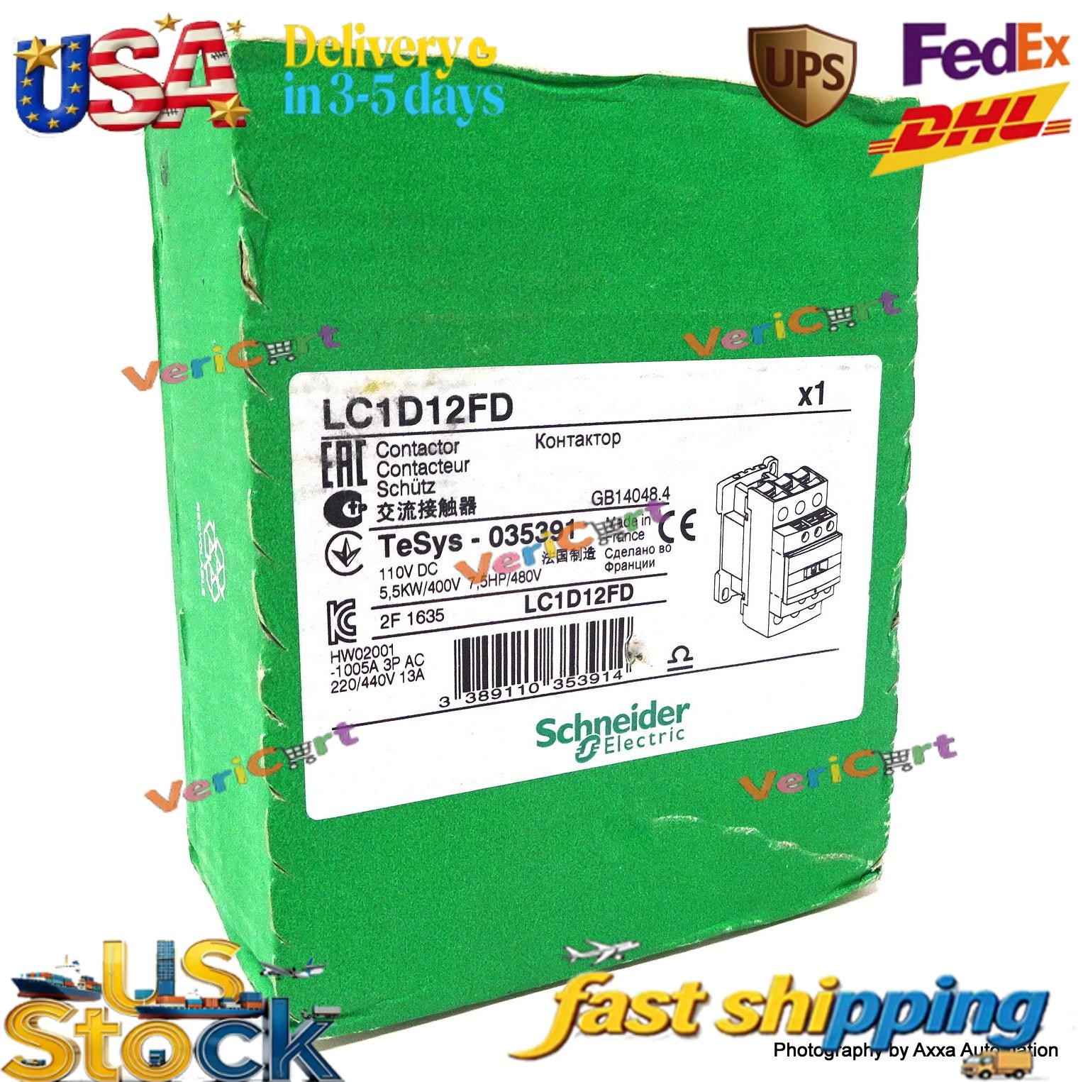 NEW Contactor LC1D12FD Schneider 5.5kW 110VDC 035391 LC1-D12FD US Free TAX