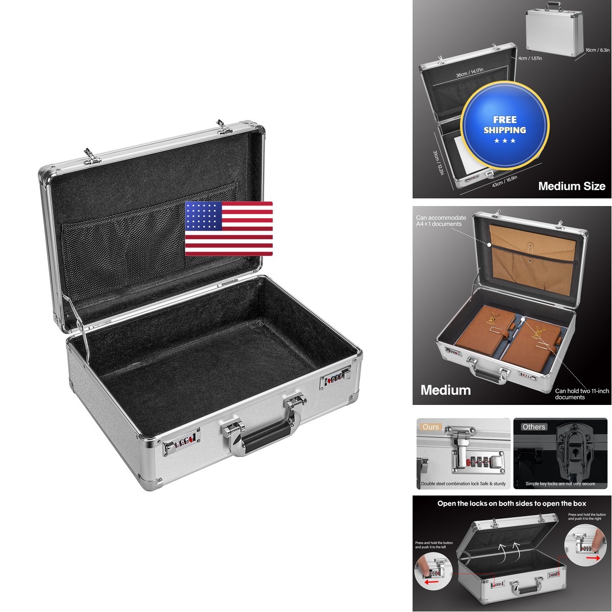 GODLONSEN File Organizer Storage - 16.9 x 12.2 x 6.1 Inch Large, Portable