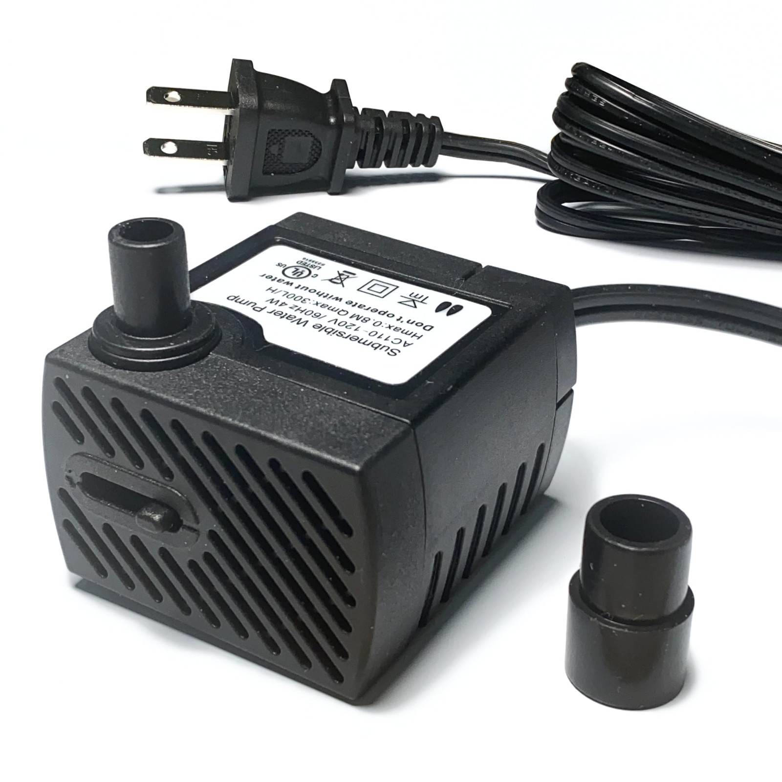 80GPH 4W Submersible Water Pump, 2.6ft Lift, Ultra Quiet, Aquarium, Fountain