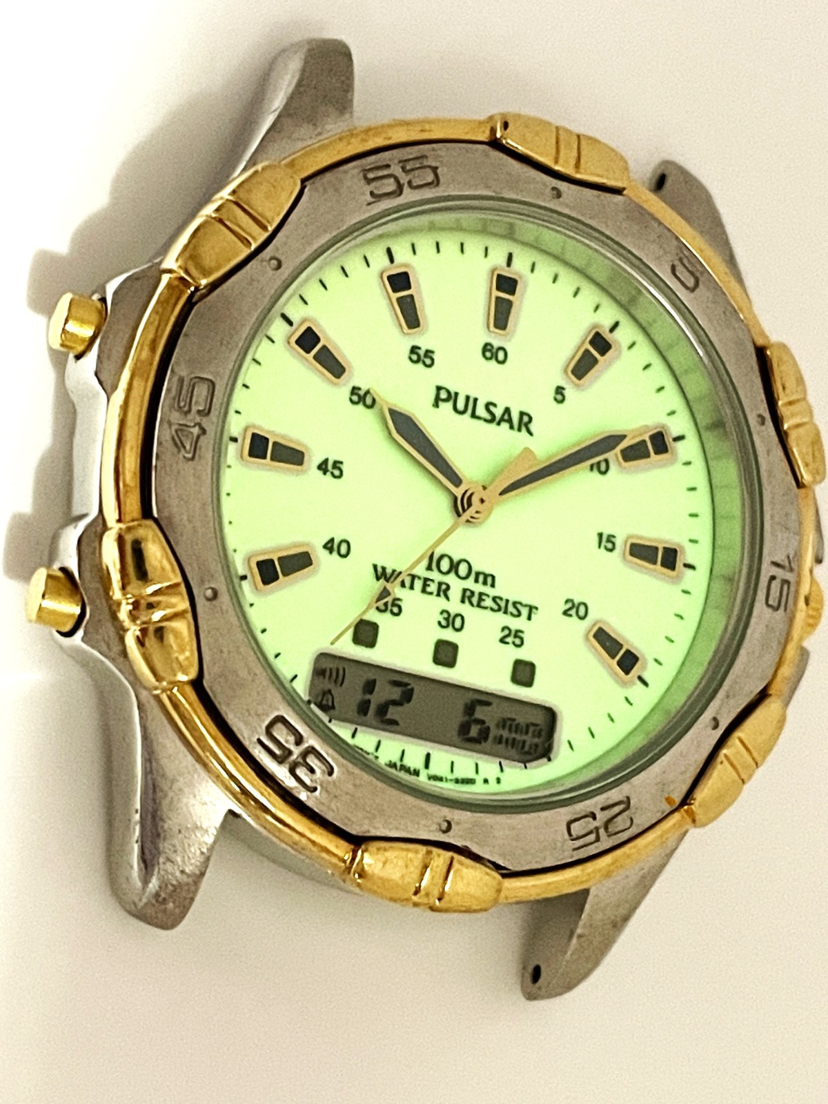 WATCH PARTS PULSAR by Seiko MENS V041-9250 NOT-WORKING DIG ANALOG WATCH PQF208