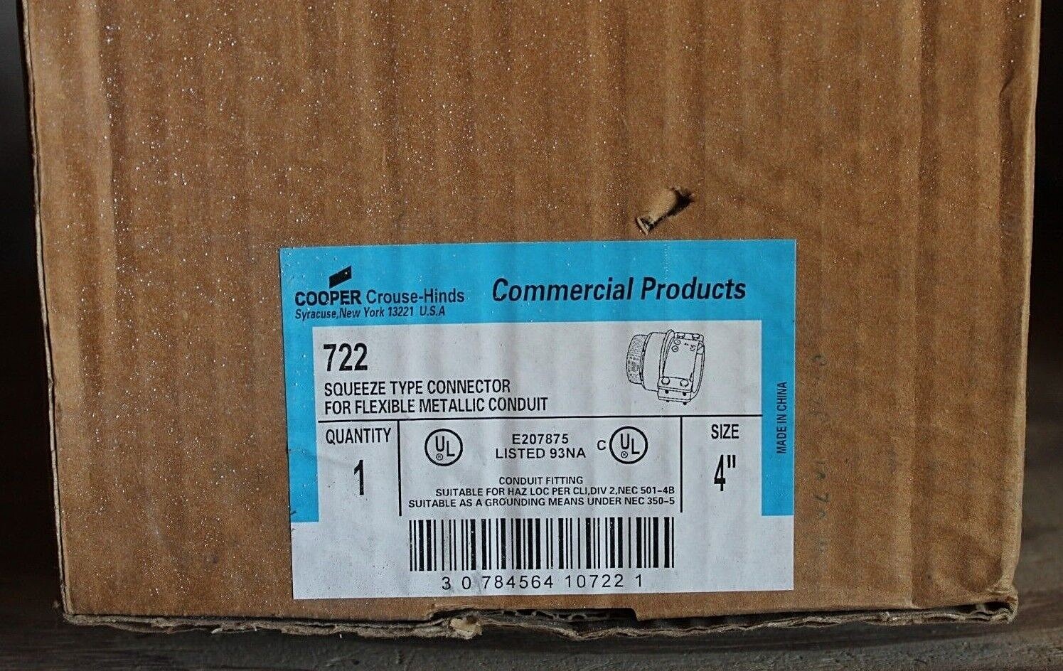 Cooper 722 4" Squeeze Type Connector