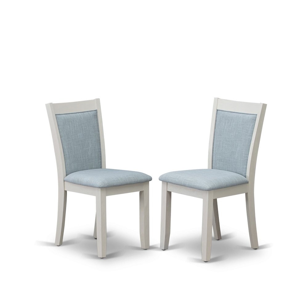 MZC0T15 Dining Room Chairs Set of 2 - Baby Blue Linen Fabric Seat and High...