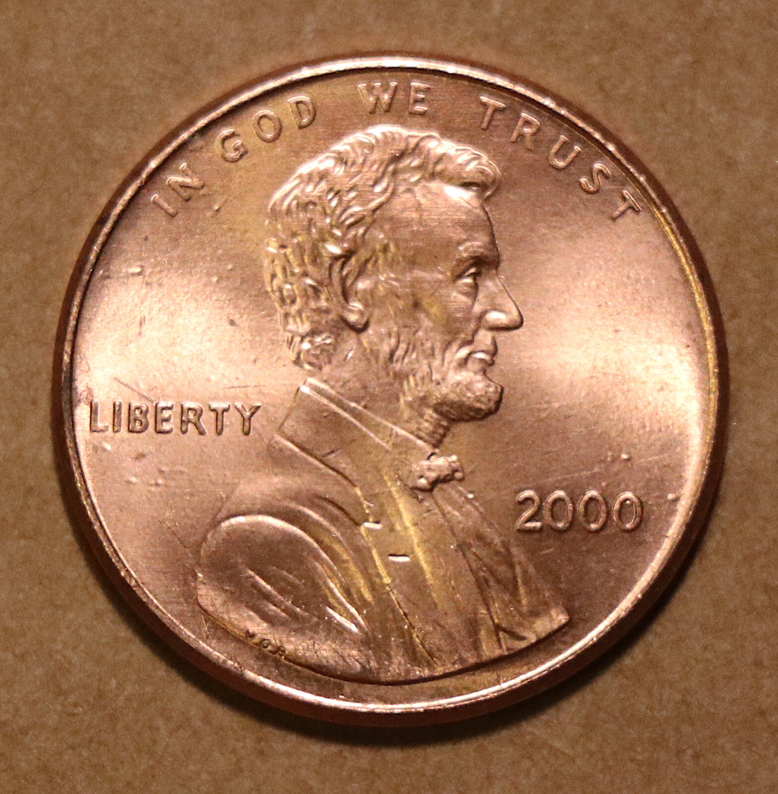 2000 Lincoln Memorial cents  BU