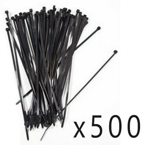 500 Pack Lot Pcs - 12" Inch UV Resistant Nylon Cable Zip Wire Tie 50 lbs - Black