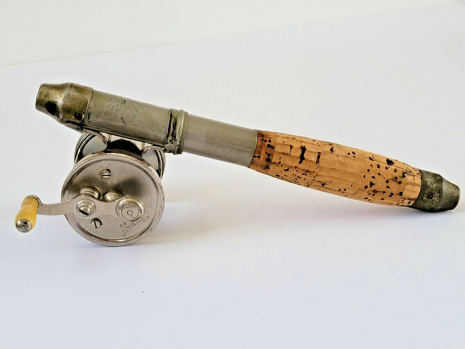 Antique Union Hardware Co Fishing Rod Handle With Tripart Reel