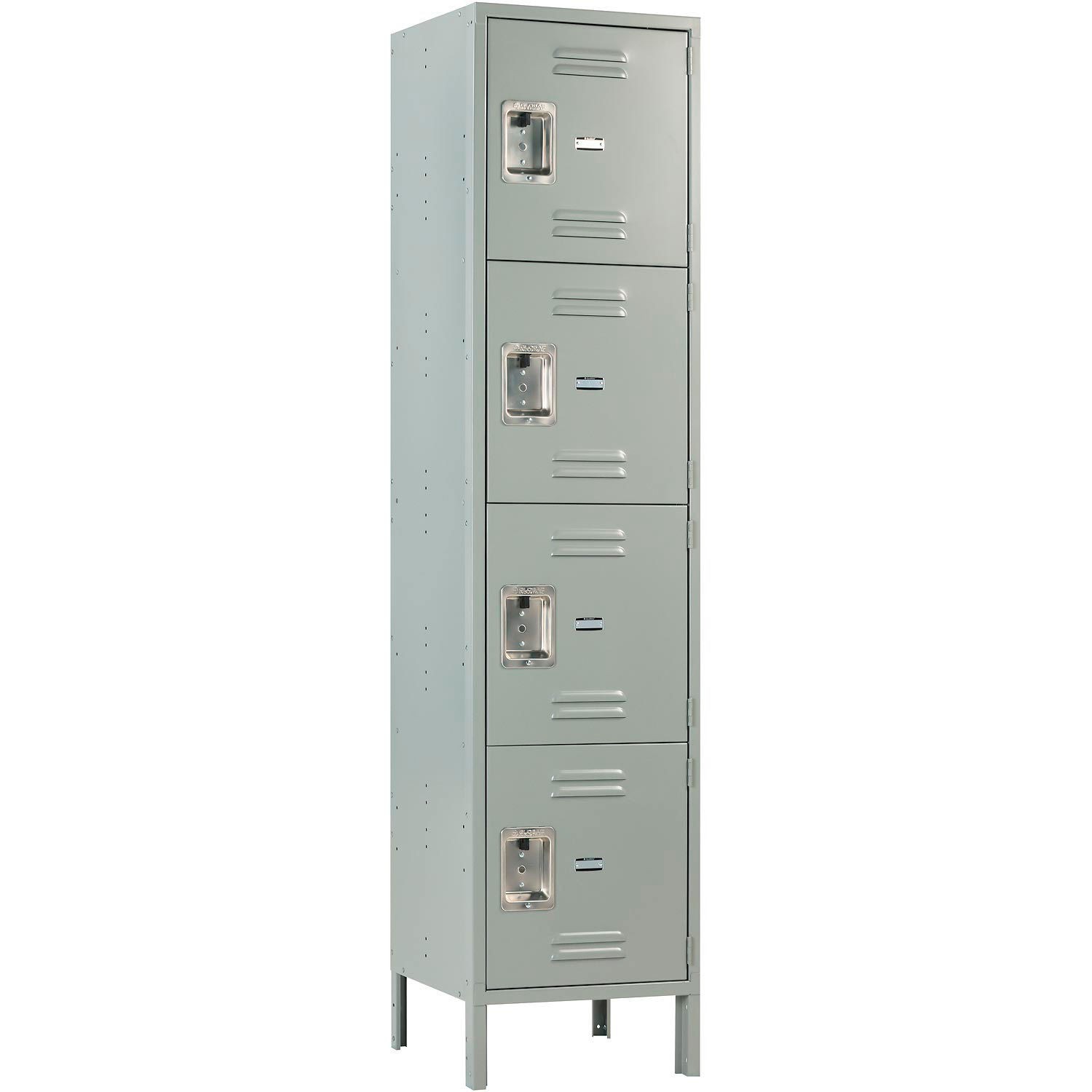 Global Industrial 4-Tier 4 Door Locker 18"W x 18"D x 78"H Gray Unassembled