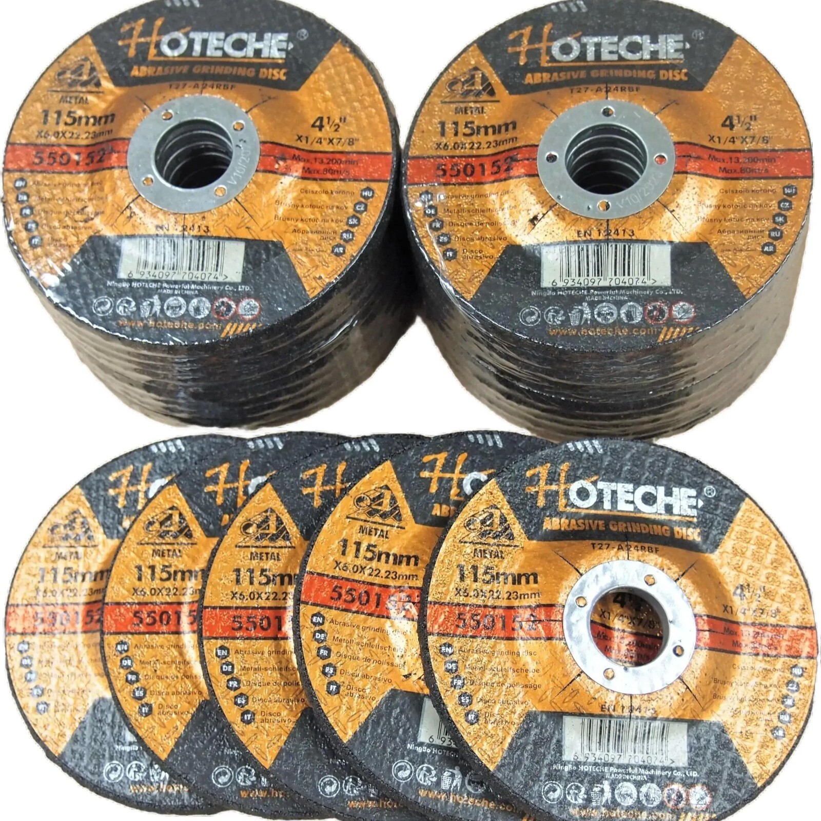 Lot of (25) Metal Grinding Wheel Angle Grinder Disc 4-1/2"x1/4"x7/8" 550152