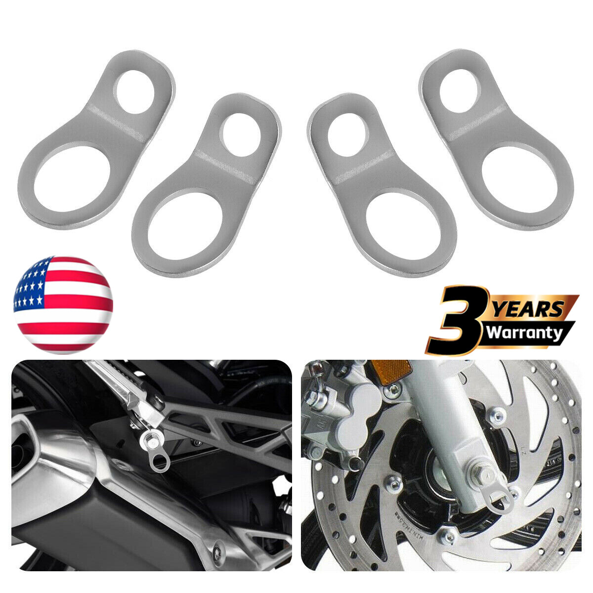 4x Stainless Steel Tie-Down Strap Ring For Motorcycle Dirt Bike ATV UTV 4 PCS