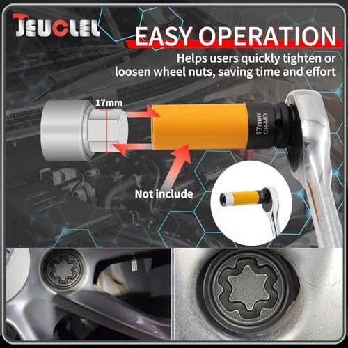 H Wheel Locking Nut Key for Audi, Socket OD 27mm - ID 25mm | Wheel Socket H