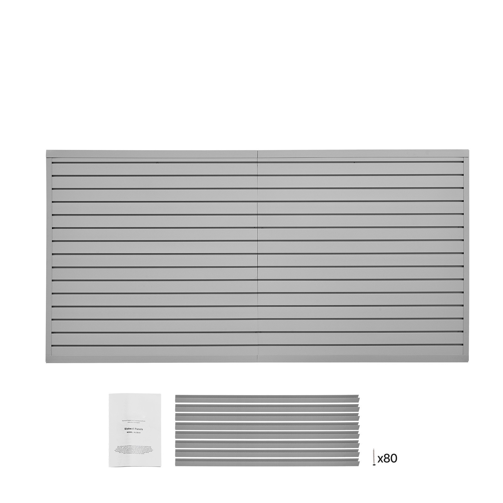 Uimoso 8 x 4 ft Slat Wall Paneling PVC Grey Garage Slatwall with Accessories