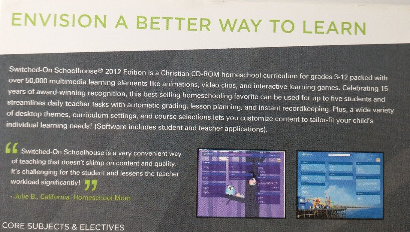 Switched-On Schoolhouse FRENCH II Christian Homeschool Teaching Curriculum