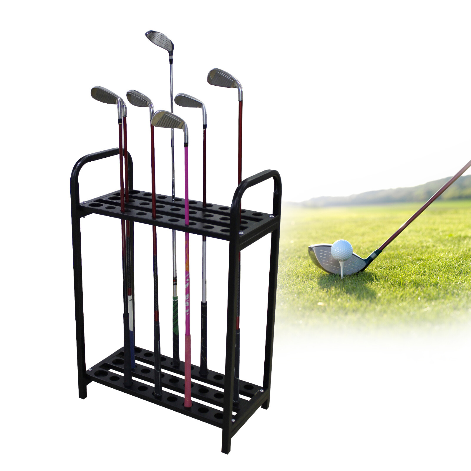 Golf Club Display Rack Golf Putter Storage Organizer 27 Clubs Floor Stand Holder