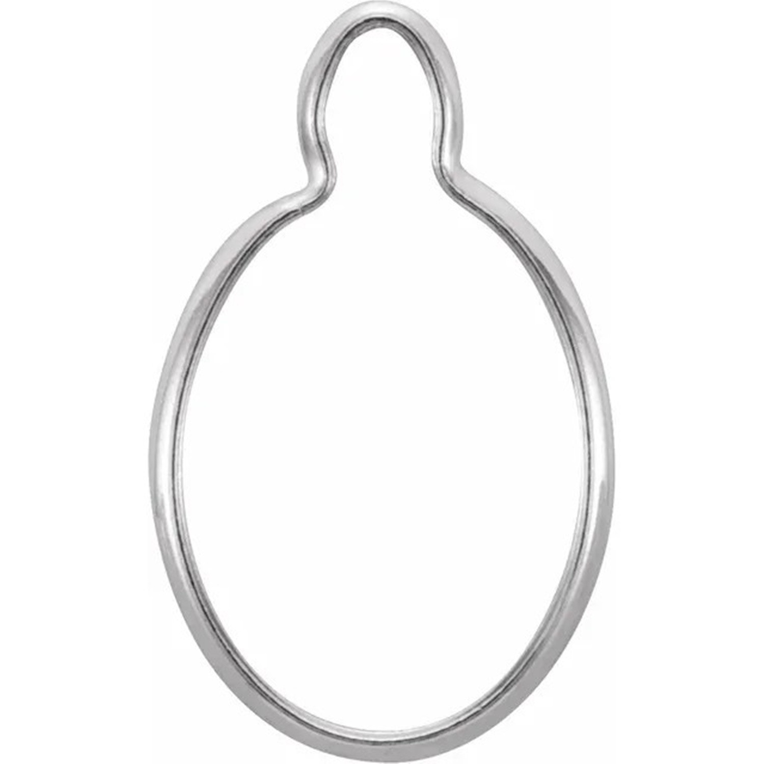 Dangle Mounting 14K White Gold Oval Cut Cinch Bezel Designed Easy Setting USA
