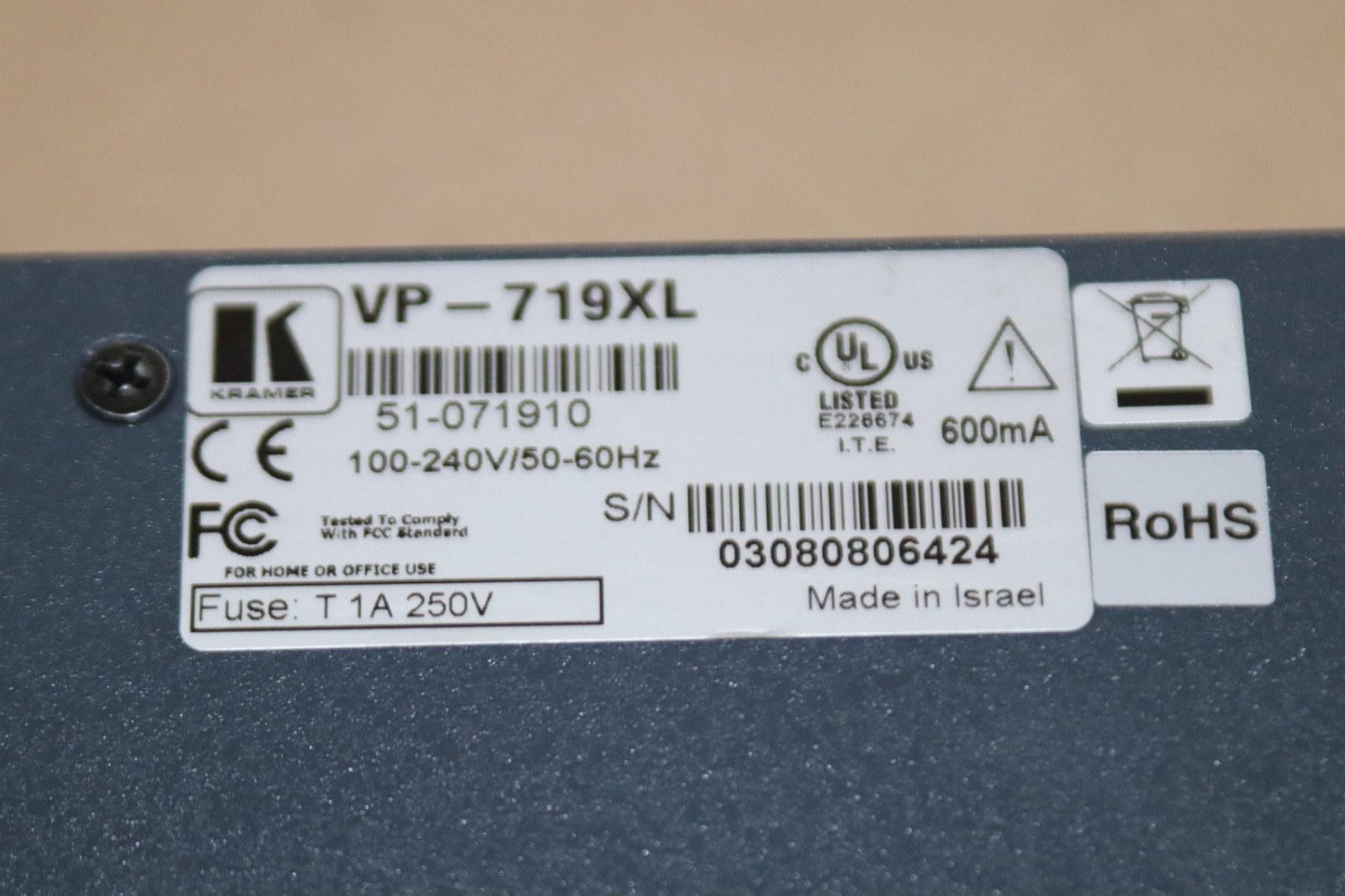 Kramer VP-719xl Presentation Switcher/Scaler