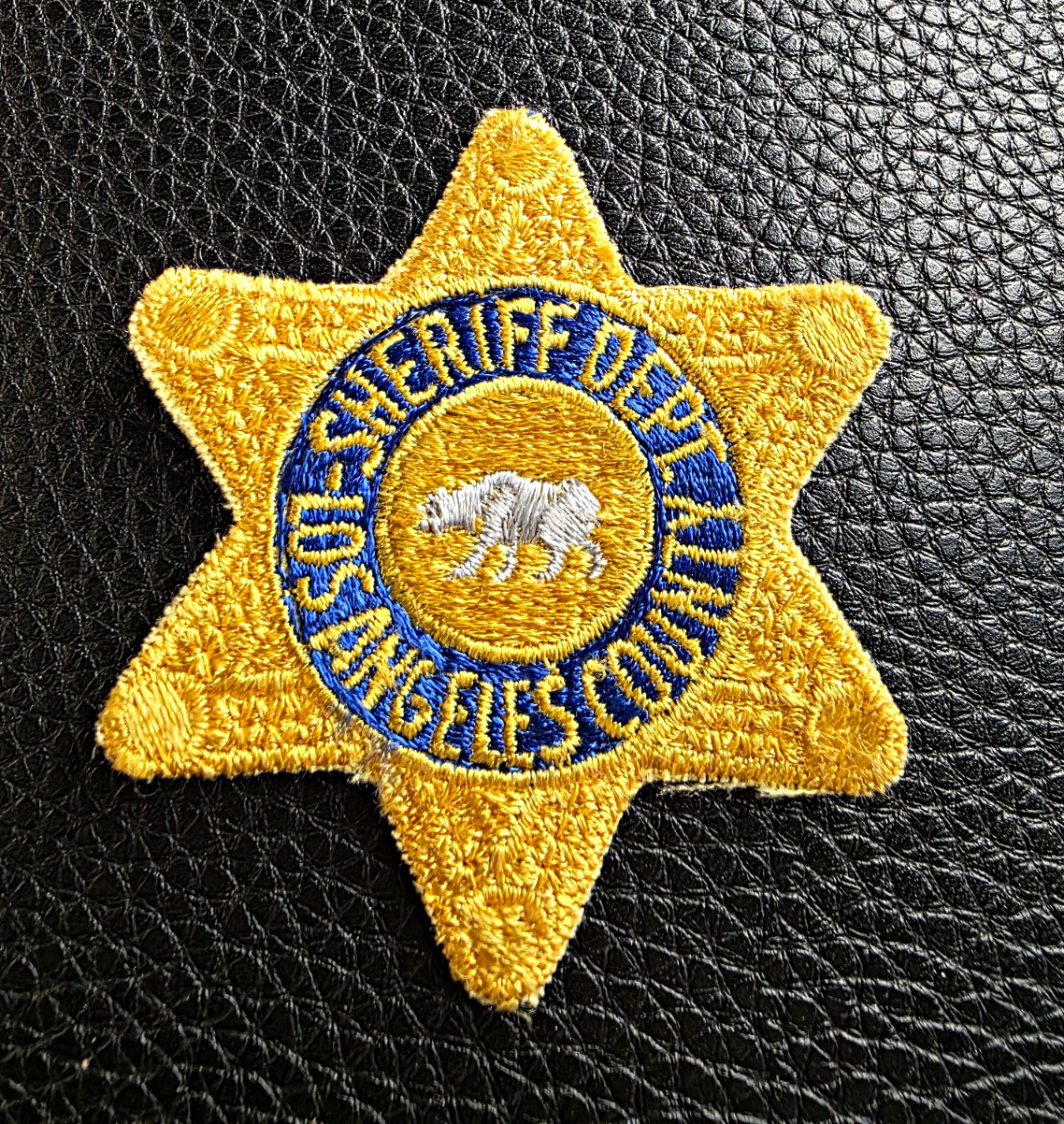 Los Angeles County Sheriff Department Embroidered 6-Point Star Patch Gold/Blue