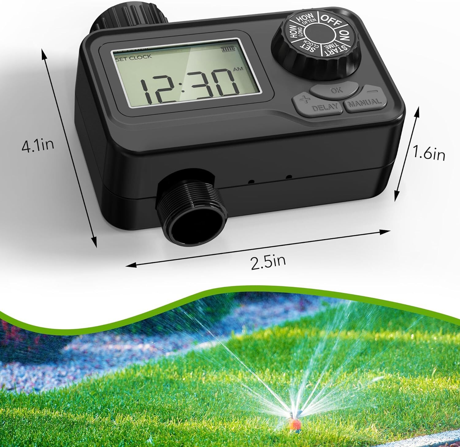 BN-LINK Sprinkler Timer Outdoor, Programmable Water Timer with Rain Delay LCD