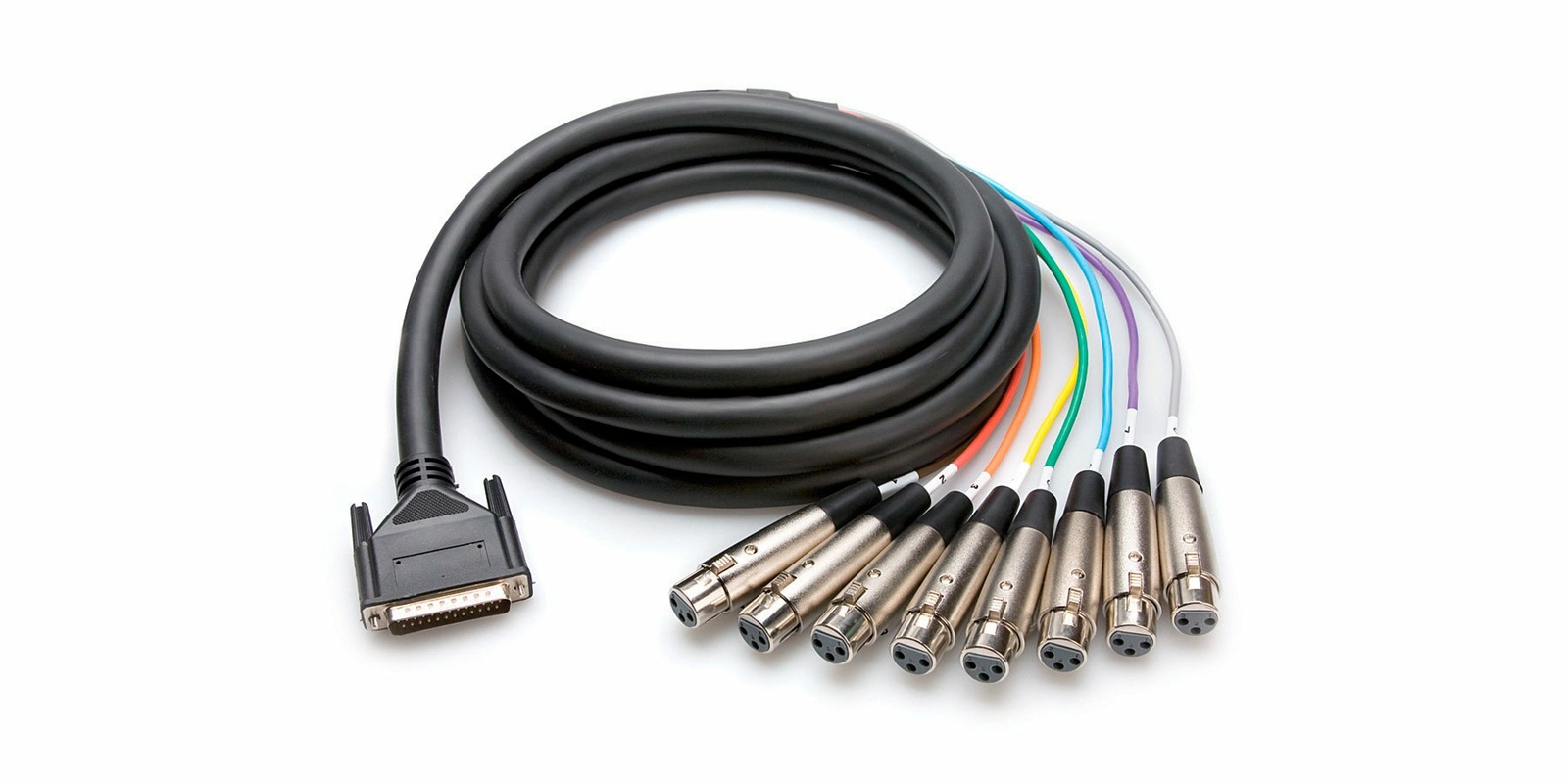 Hosa DTF803 9.8' 8-Channel Breakout Snake, XLRF to DB25