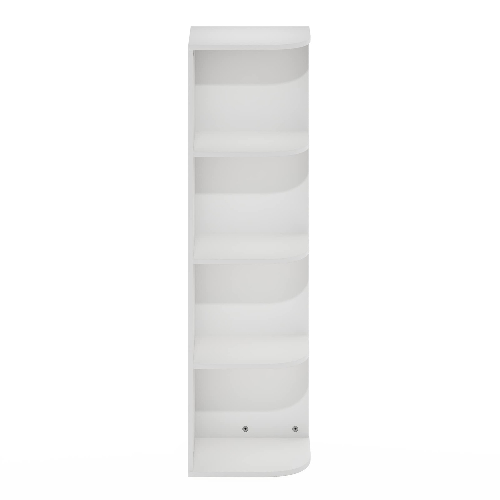 Maximize Corner Space - 4 Tier White Bookcase Shelf Unit