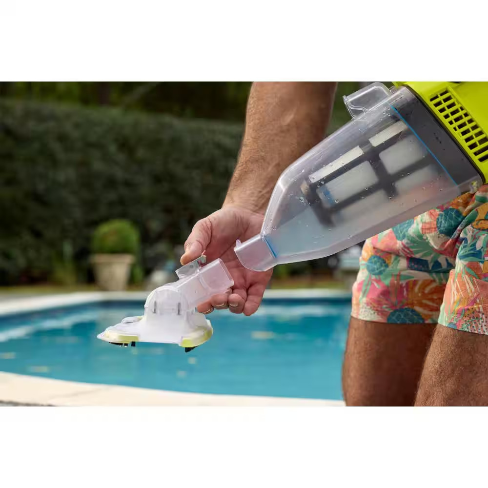ONE+ 18V Cordless Telescoping Power Scrubber and ONE+ 18V Handheld Cordless Pool