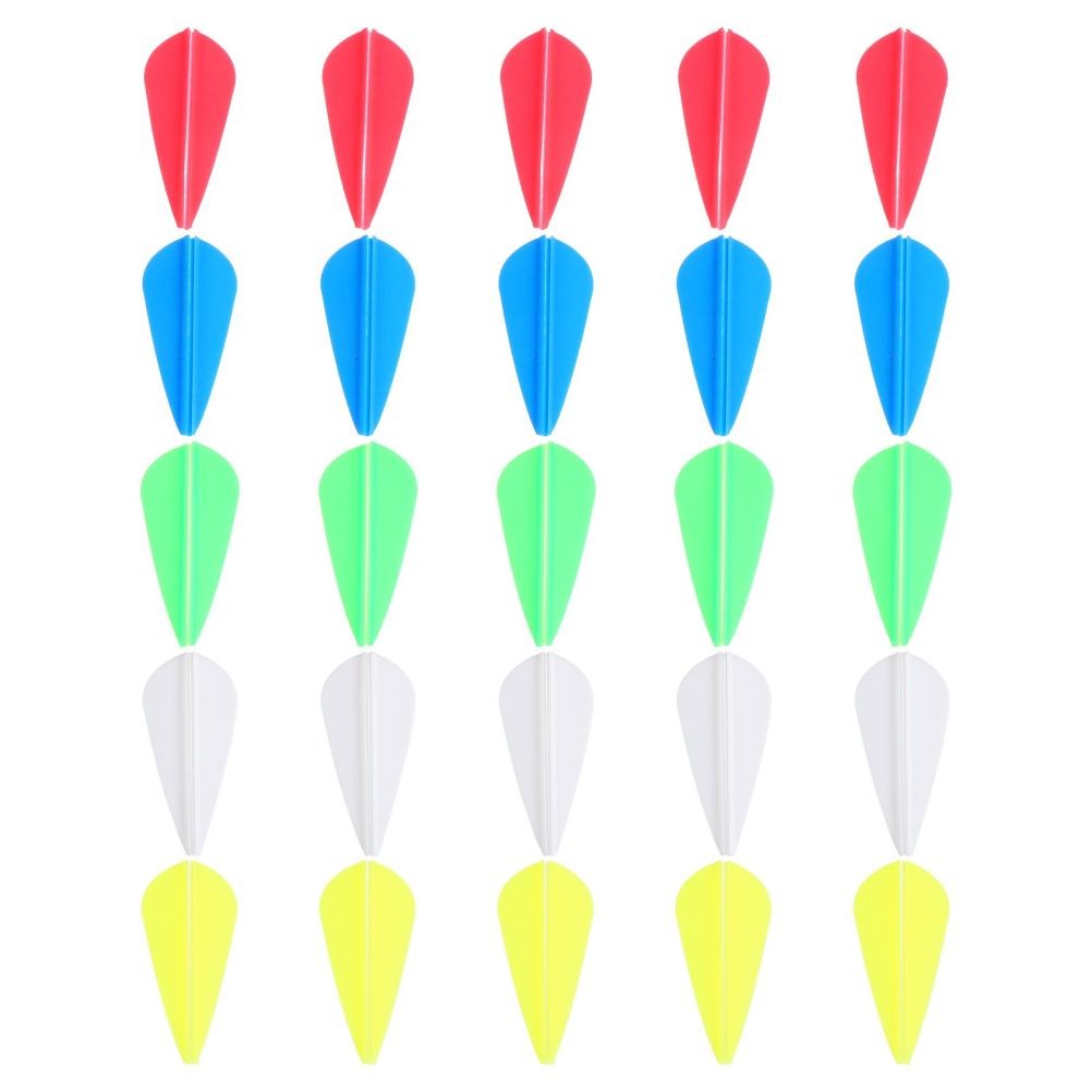 50Pcs Durable Rubber Arrow Vanes for Archery Use Bright Assorted Colors