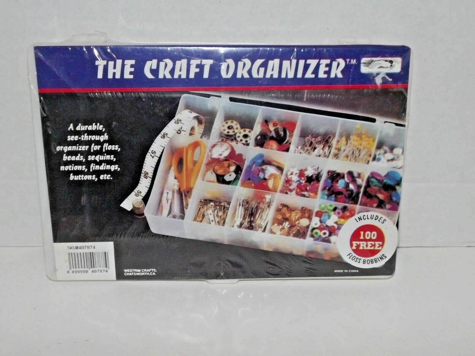 Westrim The Craft Organizer with 100 Floss Bobbins #407874 New 7" x 11" (t)
