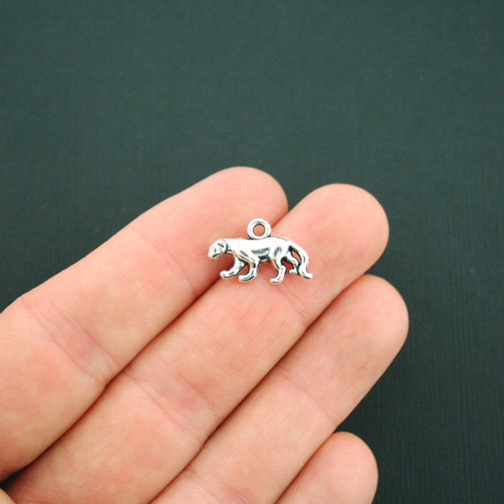 8 Panther Charms Antique Silver Tone 2 Sided Mountain Lion - SC5544